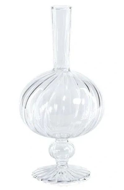 Zodax Vellum Spiral Footed Glass Vase In Transparent