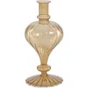 Zodax Vellum Spiral Footed Glass Vase In Brown
