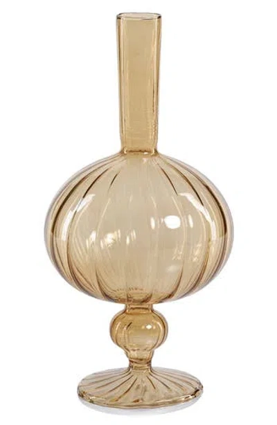 ZODAX ZODAX VELLUM SPIRAL FOOTED GLASS VASE
