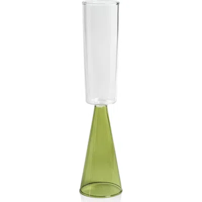 Zodax Viterbo Set Of 4 Champagne Flutes In Green