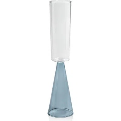 Zodax Viterbo Set Of 4 Champagne Flutes In Blue