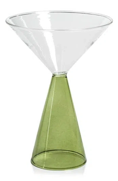 Zodax Viterbo Set Of 4 Martini Glasses In Green