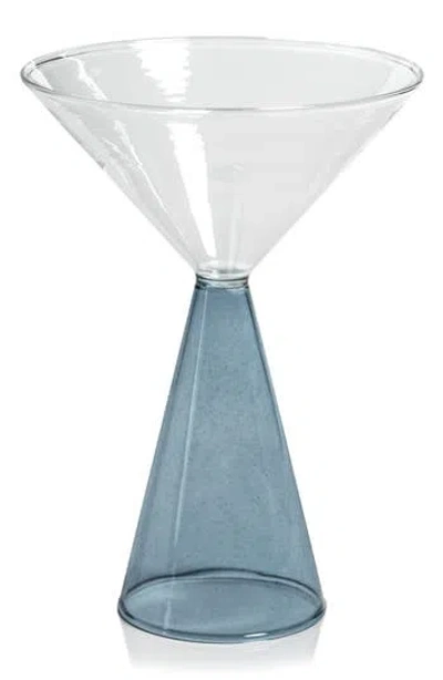Zodax Viterbo Set Of 4 Martini Glasses In Blue