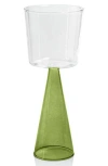 Zodax Viterbo Set Of 4 Red Wine Glasses In Green