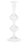 Zodax Zyrandol Set Of 2 Glass Taper Candleholders In Transparent