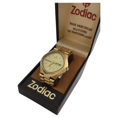 Pre-owned Zodiac Automatic Vintage Automatic Oversize Gold Plated Red Dot Watch Boxed