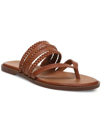 Zodiac Cary Womens Thong Braided Strap Flatform Sandals In Brown