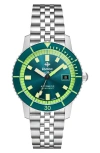 Zodiac Compression Diver Automatic Stainless Steel Watch, 40mm In Silver