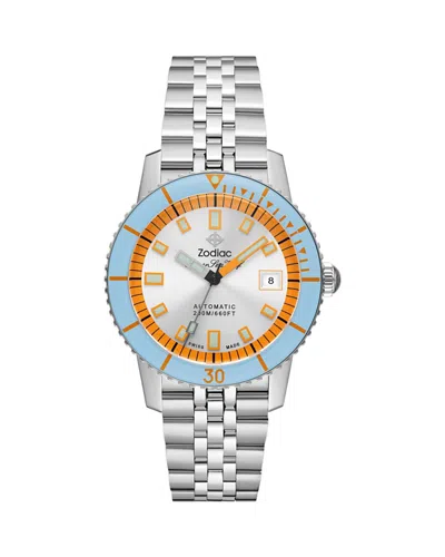 ZODIAC COMPRESSION DIVER AUTOMATIC STAINLESS STEEL WATCH, 40MM