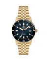 Zodiac Compression Diver Automatic 18k Gold-plated Watch, 40mm In Blue/gold