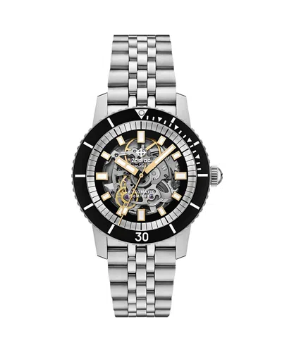 Zodiac Compression Diver Watch, 40mm In Silver/silver