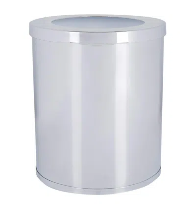 Zodiac Cylinder Chome Bathroom Bin In Gray