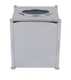 Zodiac Cylinder Chrome Tissue Box In Silver
