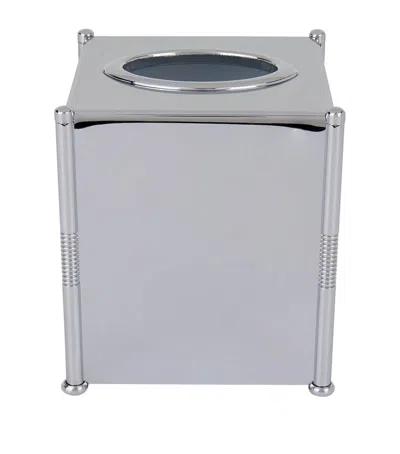 Zodiac Cylinder Chrome Tissue Box In Silver