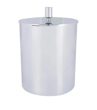 Zodiac Cylinder Leather Cover Bathroom Bin In White