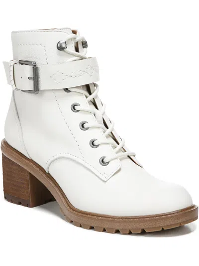 Zodiac Gemma Womens Zipper Booties Combat & Lace-up Boots In White