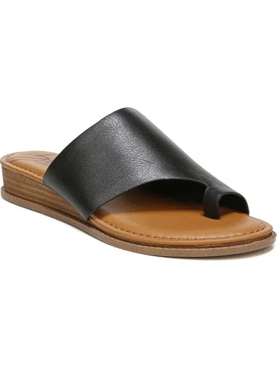 Zodiac Giada Womens Toe Loop Slip On Slide Sandals In Black