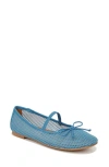 Zodiac Women's Idra Mary Jane Bow Ballet Flats In Blue Mesh