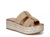 Zodiac Izzy Espadrille Womens Silver Raffia Slip On Platform Sandals Gal554 In Brown