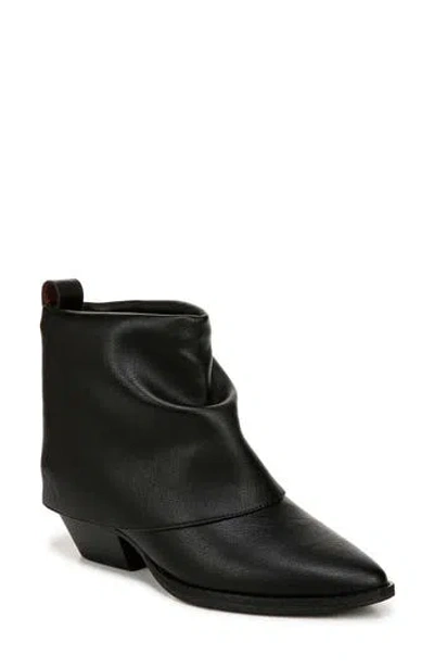 Zodiac Malina Snake Embossed Western Bootie In Black