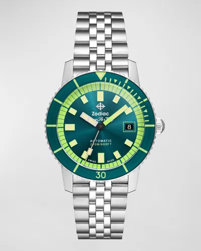 Zodiac Men's Compression Diver Ii Automatic Bracelet Watch, 40mm In Metallic