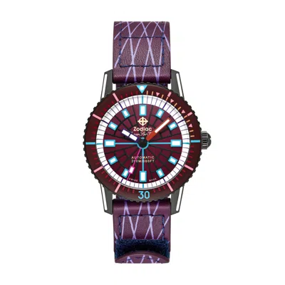 Zodiac Men's Super Sea Wolf Laser Tag Edition Compression Diver Automatic, Gray Stainless Steel Watch In Blue
