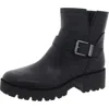 Zodiac Miller-2 Womens Faux Leather Laceless Ankle Boots In Black
