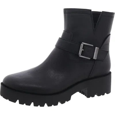 Zodiac Miller-2 Womens Faux Leather Laceless Ankle Boots In Black