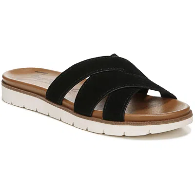 Zodiac Naila Womens Leather Strappy Slide Sandals In Black