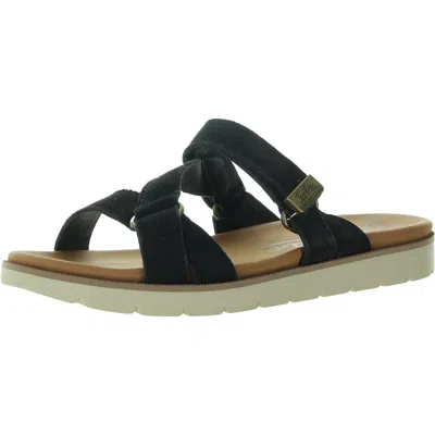 Zodiac Nella Womens Adjustable Leather Slide Sandals In Black