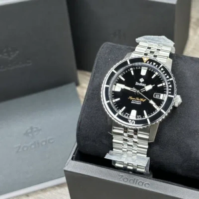 Pre-owned Zodiac New✅swiss Automatic✅  Super Sea Wolf Compression Black Dial Watch Zo9288