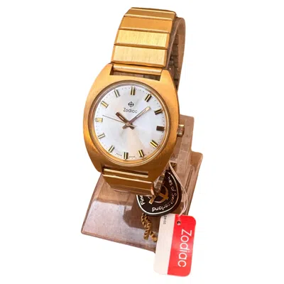 Pre-owned Zodiac Nos  Olympos 6136133168 Gold Plated Cal61a Automatic In Original Box In Multi
