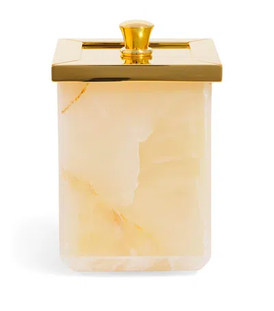 Zodiac Onyx Cotton Wool Jar In Gold