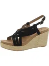 ZODIAC PETRA WOMENS BUCKLE SUEDE WEDGE SANDALS