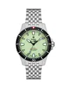 Zodiac Pro-diver Automatic Stainless Steel Watch, 42mm In Green/silver