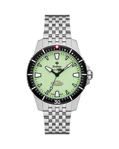 Zodiac Pro-diver Automatic Stainless Steel Watch, 42mm In Silver