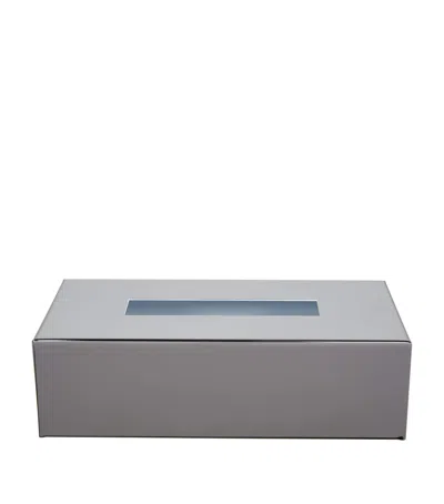 Zodiac Rectangular Chrome Tissue Box In Gray