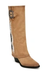 Zodiac Rowena-wings Womens Faux Leather Knee-high Cowboy, Western Boots In Caramel Multi