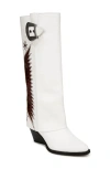 Zodiac Women's Rowena Foldover Cuff Western Boots In White Multi