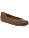 Zodiac Sonia Womens Leather Round Toe Ballet Flats In Brown
