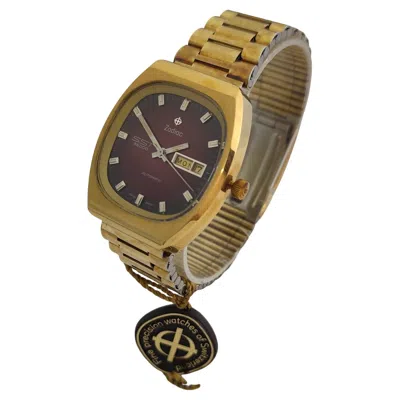 Pre-owned Zodiac Sst 36000 Ref.863 9713114 Rare Ox-blood Red Vignette Dial Automatic Men