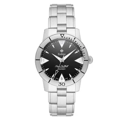 Pre-owned Zodiac Super Sea Wolf Automatic Black Dial Watch Zo9213 (limited Edition Of 500)