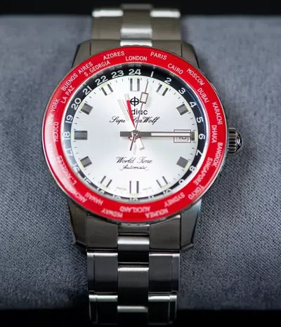 Pre-owned Zodiac Super Sea Wolf Automatic World Time Gmt Dial Men's Watch Zo9410