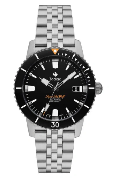 Zodiac Men's Super Sea Wolf Compression Automatic Bracelet Watch, 40mm In Silver