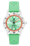 Zodiac Men's Super Sea Wolf Ceramic Compression Automatic Green Rubber Strap Watch, 41mm In Green