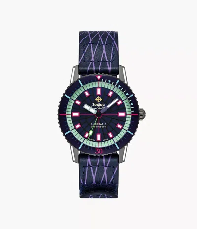 Pre-owned Zodiac Super Sea Wolf Laser Tag Edition Compression Diver Automatic Watch Zo9306