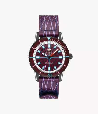 Pre-owned Zodiac Super Sea Wolf Laser Tag Edition Compression Diver Automatic Watch Zo9307