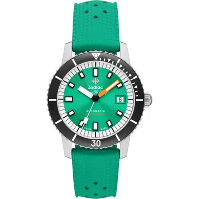 Zodiac Men's Super Sea Wolf Compression Automatic, Stainless Steel Watch In Green