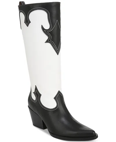 Zodiac Women's Dawson Tall Western Boots In Black,white Leather