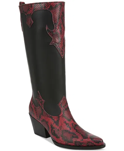 Zodiac Women's Dawson Tall Western Boots In Red Snake Print Leather